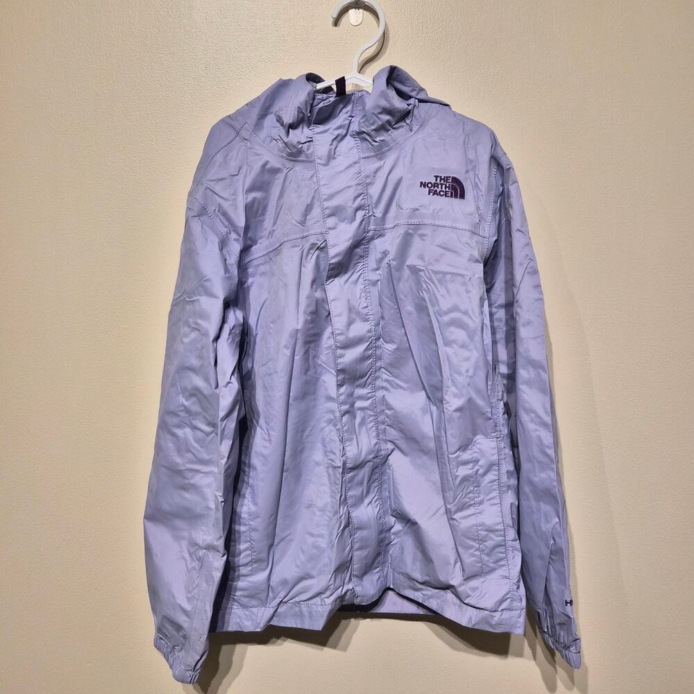 The North Face HyVent Girls Medium 10/12 Lightweight Hooded Rain Jacket Purple
